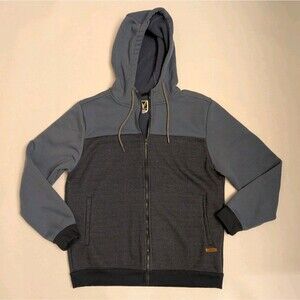 EUC Voyager Men Sm Zip Hoodie Sweatshirt Fleece Lined Heavyweight Utility Lounge